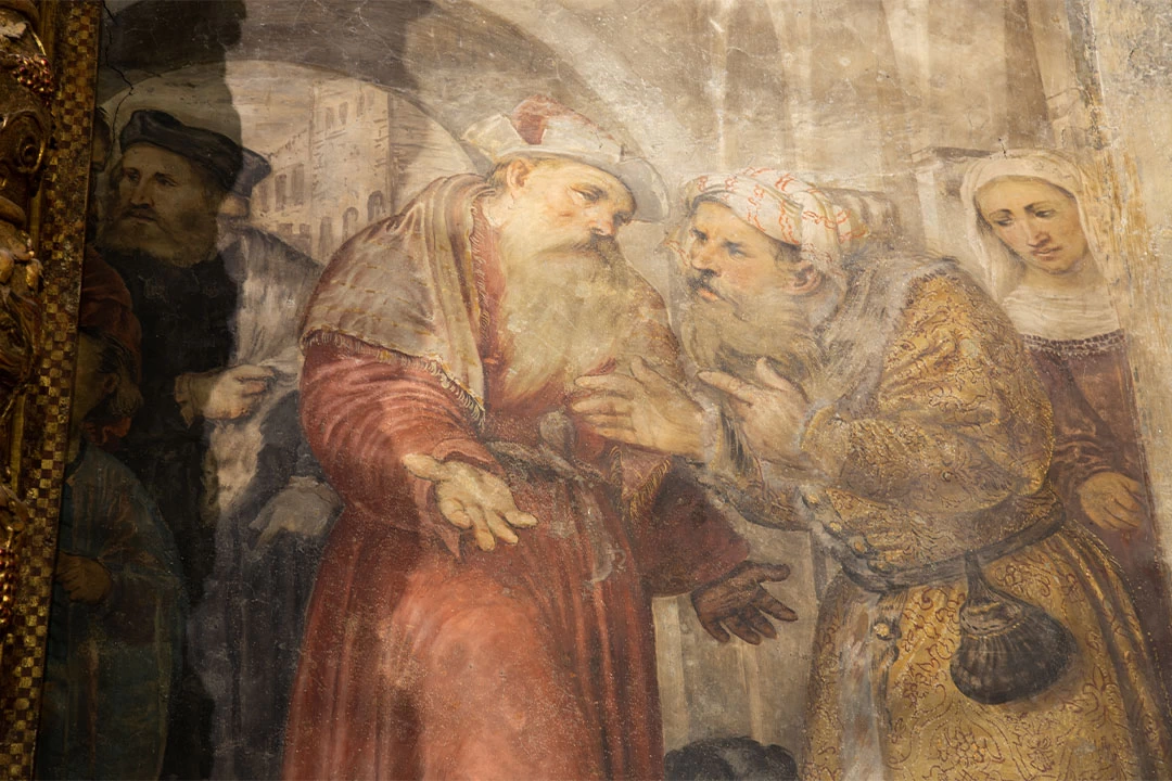 Il Romanino-280-Bienno, Chiesa di Santa Maria Annunciata - Scene della vita della Vergine - dettaglio 8